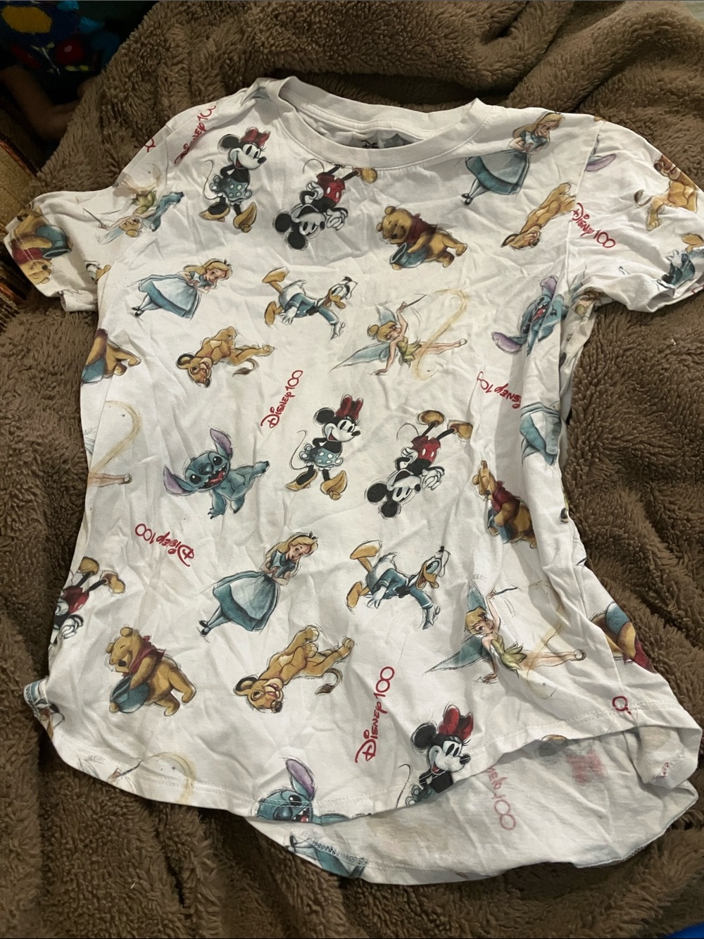 Disney White All-Over Characters Graphic Tee